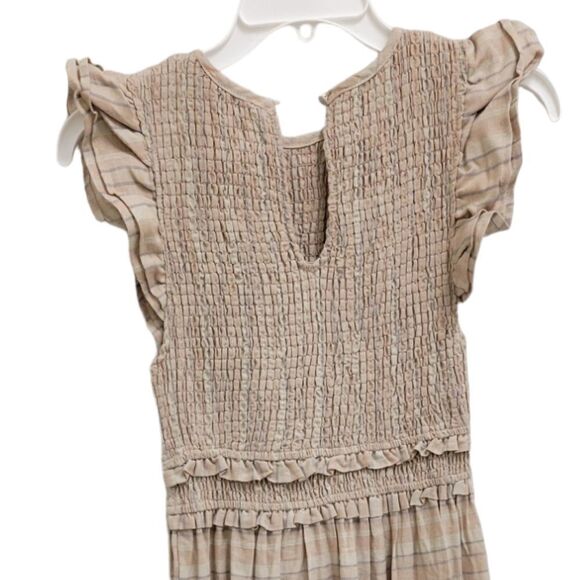 Storia Smocked Cotton  Floral Ruffle Cap Sleeve Dress Small NWT - Picture 3 of 11